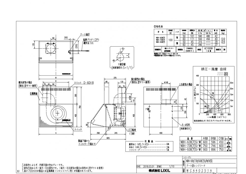 LIXIL レンジフード NBH-9387SI-