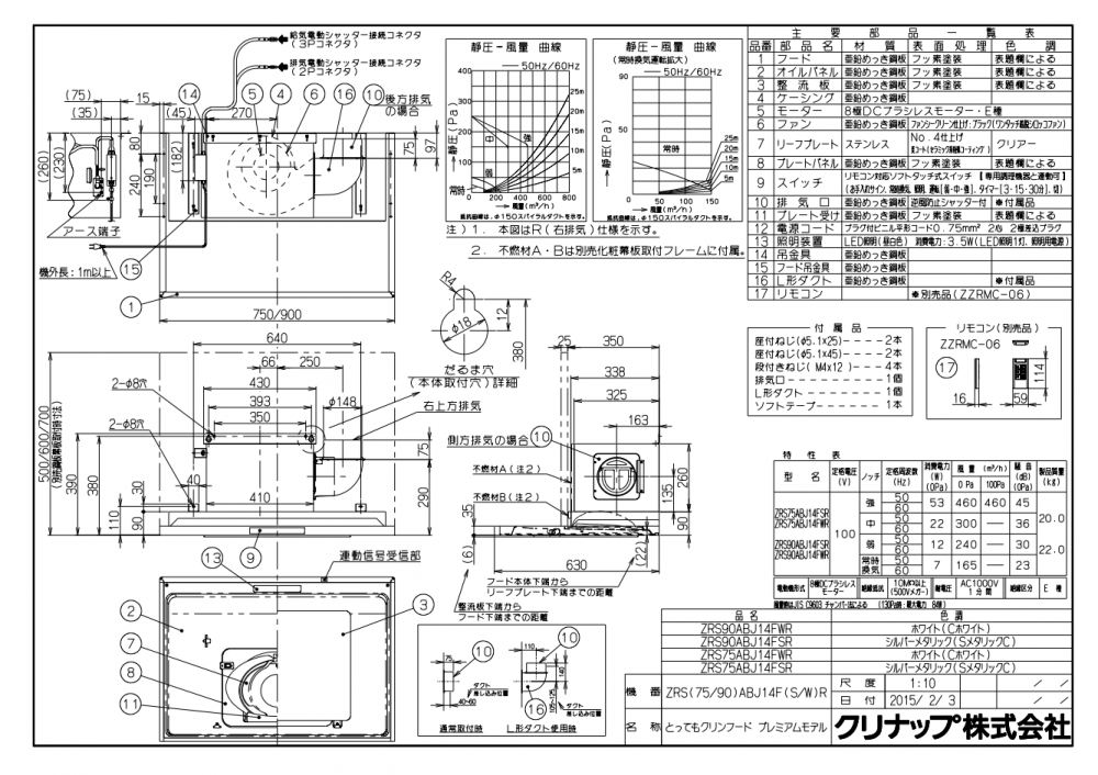 即納！最大半額！】 仮設取り外し品 クリナップ レンジフード とってもクリン プレミアム 鋼板前幕板 シルバーメタリック ZRY90MBM66FSZ 