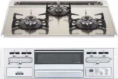 ハーマン製(永大産業)DG-32N3WTSKSV-☆ 3口コンロ ガラス ハーマン製(永大産業)DG-32N3WTSKSV-☆ 3口コンロ ガラス