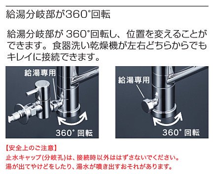 キッチン水栓 一般地用 KVK製（KVK）KM5041HTTU 給湯接続専用 流し台用