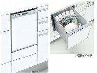 食器洗い乾燥機　リンナイ製（TOCLAS）RKWC402CSV　浅型・パネルタイプ　【パネル材別売】