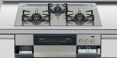 ガスコンロ ハーマン製（LIXIL） H3635G1W2T 3口コンロ・ガラス