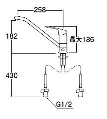 キッチン水栓 三栄水栓製（SANEI）K87111EBTJV-13 シングルワンホール 