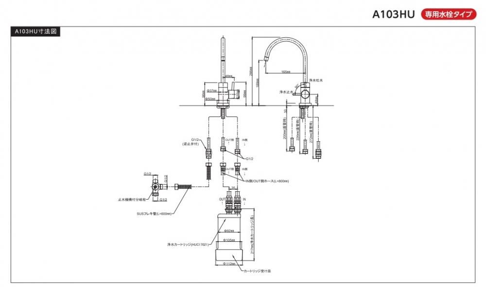 クリンスイ　アンダーシンクタイプ浄水器 セット品番　A103HU-T 楽天市場】クリンスイ a103の通販