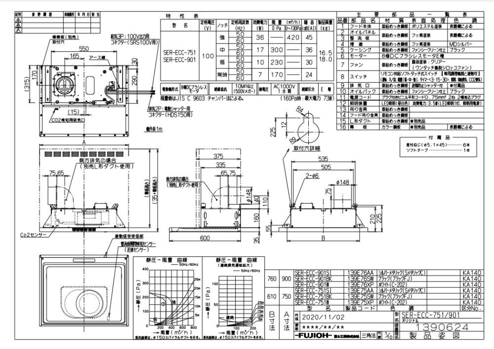 レンジフード 富士工業製（富士工業）SER-ECC-901SI シルバーメタリック 間口90cm プレミアムプラス 壁面取付けタイプ 上幕板付き