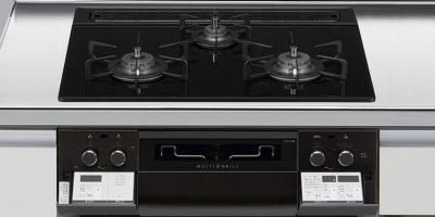 ガスコンロ ハーマン製（HARMAN）DW36S6WAS6STE piatto （ピアット） 3口コンロ ガラストップタイプ 無水両面焼きワイド  オートグリル