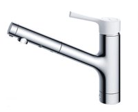 キッチン水栓  TOTO製（TOTO）TKS05306JA　シングル混合水栓（ハンドシャワー・吐水切り替えタイプ）　一般地用