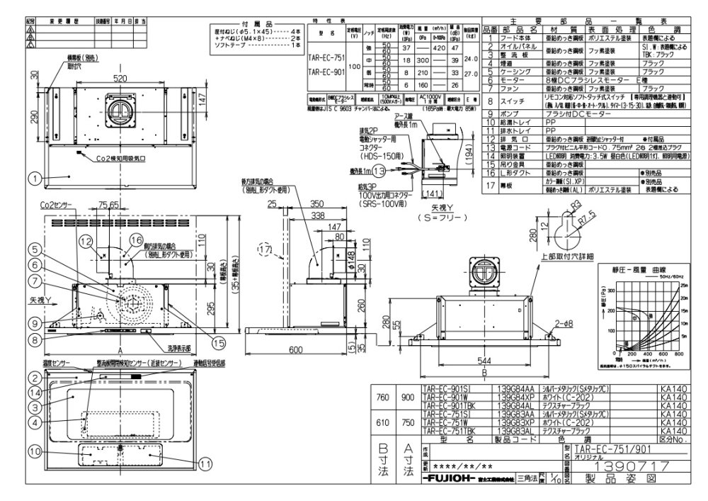 レンジフード 富士工業製（富士工業）TAR-EC-901SI シルバーメタリック 間口90cm プレミアムプラス 壁面取付けタイプ 上幕板付き