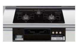 ガスコンロ ハーマン製（LIXIL） H3635J1W1K 3口コンロ・ガラストップ