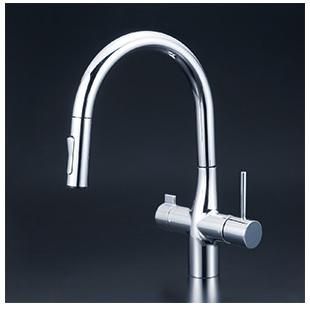 KVK KM5011TR20KA 浄水器 一般地用 シングル混合栓（200mmパイプ付）：KM5011TR20｜キッチン用水栓