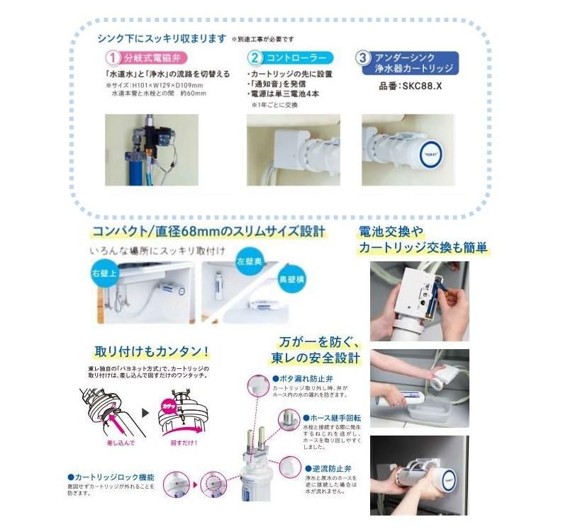 浄水器 東レ SK88X-BR トレビーノブランチ アンダーシンク型浄水システム