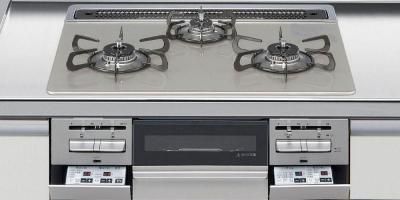 ガスコンロ パロマ製（LIXIL） P3635F1W1K 間口60cm 3口コンロ・ガラス