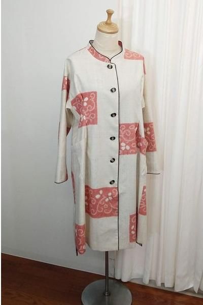 古布・着物リメイク「ソーイングヨネザワ」紬ロングジャケット