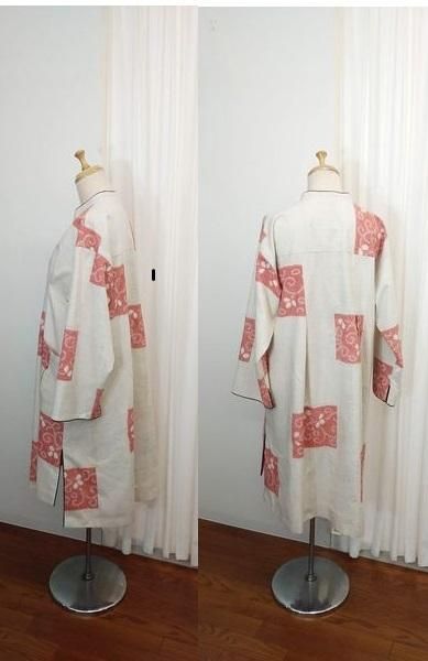 古布・着物リメイク「ソーイングヨネザワ」紬ロングジャケット
