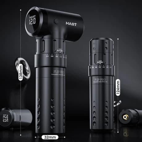 Mast Pro Ride タトゥーマシーン Wireless Tattoo Pen Machine Burshless Motor with 4.0MM