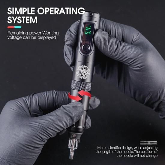 DH X4 ワイヤレスタトゥーペンマシンガン+Ballpointカートリッジ