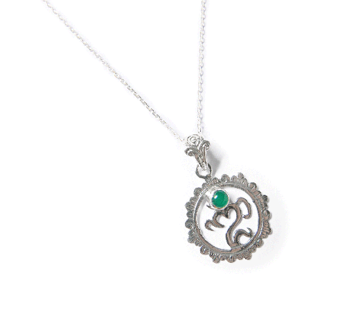 SILVER925]シルバーネックレス（ジェイド（翡翠）／直径13mm