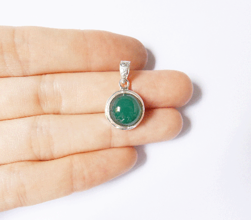 SILVER925]シルバーネックレス（ジェイド（翡翠）／直径13mm