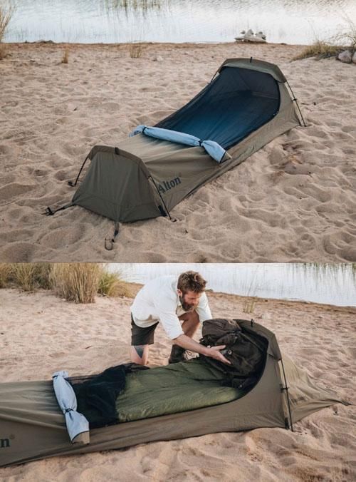 キャンバステント kalkynkampers製 スワッグテント　一人用 その名も『SWAG TENT(スワッグテント)』次に流行るテント