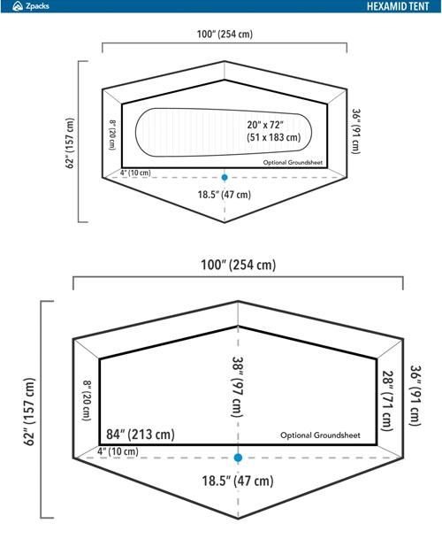 ULハイカー仕様◇Zpacks「Hexamid Tent 1人用テント」 - アウトドア