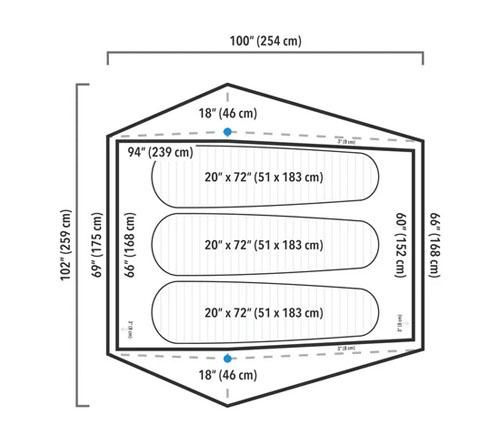 Made in USA◇Zpacks「Offset Trio Tent 3人用テント