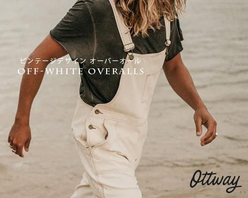 オーストラリア発◇ビンテージデザイン「オフホワイトオーバーオール