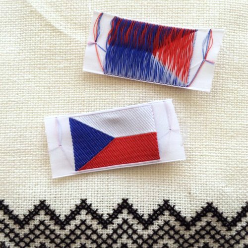 チェコ国旗のラベル 2枚セット 輸入手芸用品のお店 プチコパン