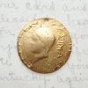 Vintage Brass Greco Roman Head Coin Replica Charm 23mm