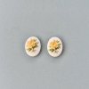 Japan Vintage glass Yellow Rose cabs 8×6mm [2個セット]