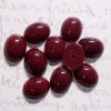 Vintage Dark Red Opaque Glass Cabochon Oval 10×8mm【10個セット】