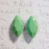 Czech Vintage stone Navette Opaque Green 15x7mm【2個セット】