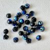 Vintage Glass Beads English Cut Jet AB 4mm【30個セット】