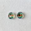Tri-color Glass Stones Peridot/Sapphire/Ruby 10/8mm【2個セット】