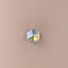 Vintageガラスカボション・Cube Hexagon・Crystal AB・8mm
