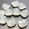 Vintage Plastic Faceted Semi Translucent Milky Crystal Beads 24/30mm