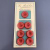 France Vintage・Red Flower Plastic button【1シート7個入】