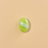 W.Germany Vintage Glass Cabochon Lime Green with White Stripe 14/10mm