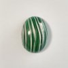 Japan Vintage Cherry Brand Glass Cabochon Green/White Swirled 25/18mm 
