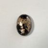 USA Vintage Plastic Cabochon Black and White with Gold 14/10mm 