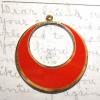 Vintageメタルチャーム・Red hoop・約32mm