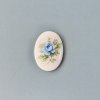 Japan vintage glass blue flower 18×13mm