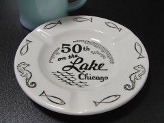 ★50’ｓアメリカンモーテル50th on the Lake シカゴ陶器製灰皿