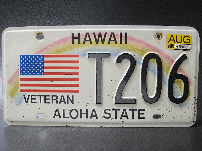 ☆アメリカ合衆国ハワイ＆星条旗アロハステート・ライセンスナンバー