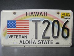 ★アメリカ合衆国ハワイ＆星条旗アロハステート・ライセンスナンバープレート1995-2005年