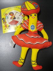 【送料無料】★70'sアメリカ製チキータバナナ人形＆ミニレコードセット