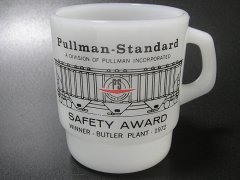 ★70'sアメリカ製ファイヤーキング 鉄道製造会社プルマン-スタンダード 安全賞マグカップ1972年