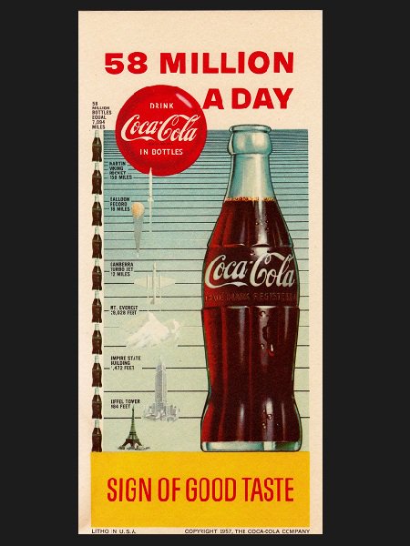 1957年アメリカ製コカ・コーラ広告カード｜アメリカン雑貨 ビンテージ 
