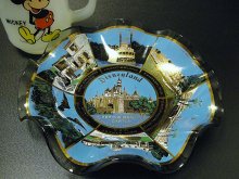 ★70'sアメリカ ディズニーランド眠れる森の美女の城・ガラス製絵皿