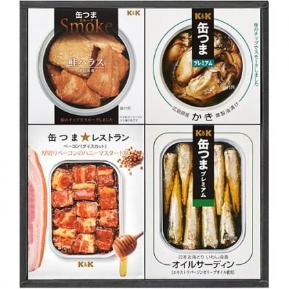 缶つま ギフト 人気4品詰め合わせ ギフトセット 缶つまプレミアム レストラン スモーク おつまみ アテ 缶詰め 保存食 K K Kt 0 6 送料無料ギフトショップ
