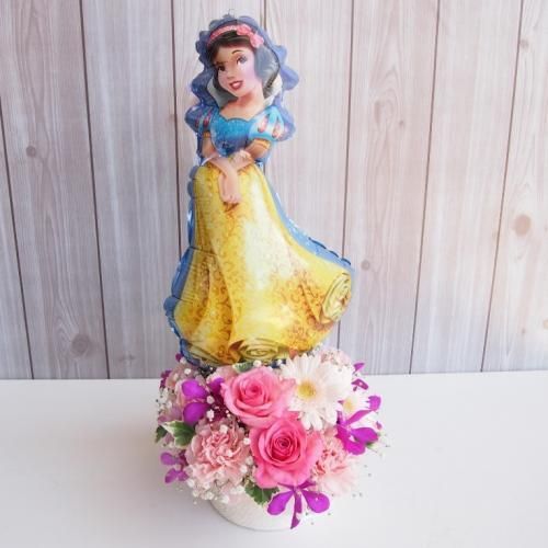 ディズニー 白雪姫 プリンセスバルーン付きフラワーアレンジメント 花金 公式ホームページ 花金は富山県高岡市より全国へ高品質なお花をご提供しております Good Quality Fresh Flower Delivery In Japan